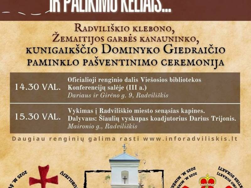 „GIEDRAIČIŲ ISTORIJOS IR PALIKIMO KELIAIS“